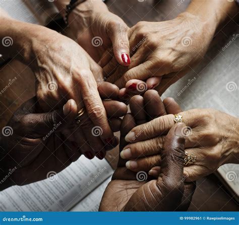 Group of People Holding Hands Praying Worship Believe Stock Image ...