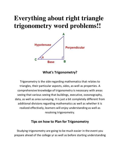 Right triangle trigonometry word problems