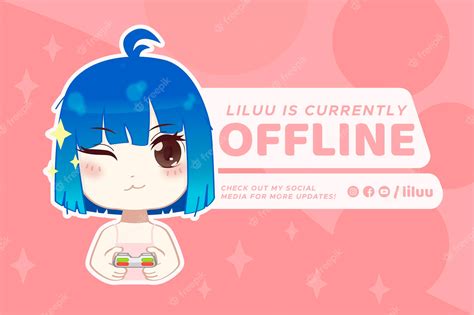 Premium Vector | Cute offline twitch banner