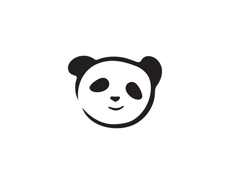 panda logo black and white head 599620 Vector Art at Vecteezy