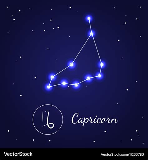 Capricorn zodiac sign stars on cosmic sky Vector Image