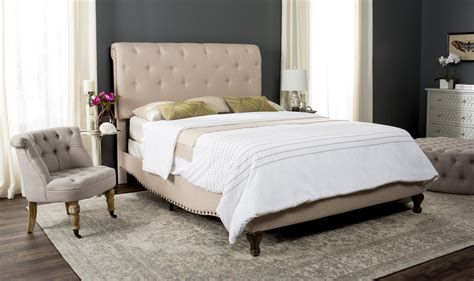 Safavieh Hathaway Modern Tufted Bed Frame with Nail Heads - Walmart.com