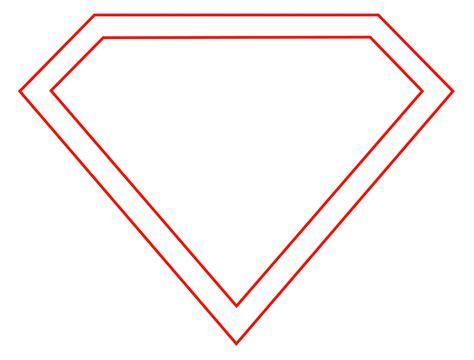 Red Superman Diamond Outline Only