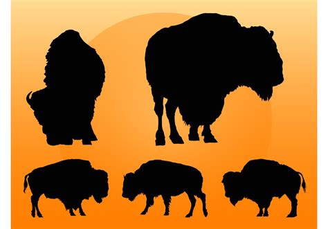 Buffalo Silhouettes - Download Free Vector Art, Stock Graphics & Images