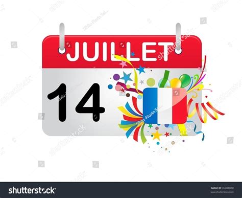 Holiday Calendar France National Day Stock Vector Illustration 76281070 ...