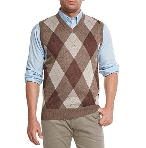 True Rock Men's Argyle V-Neck Sweater Vest-Brown/Beige-XL | Sweater vest, Mens button up sweater ...