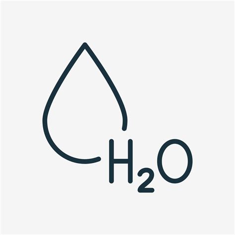 H2O Line Icon. Water Drop Linear Icon. Chemical Formula for Water ...