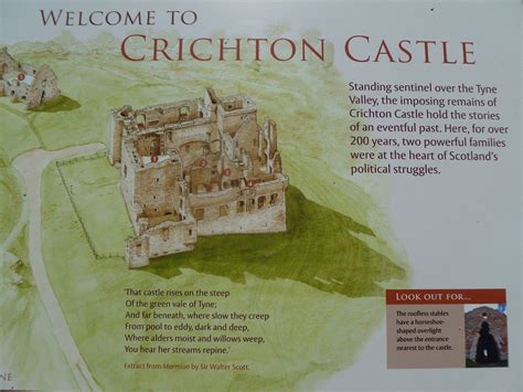 Crichton Castle in Crichton, Midlothian, Scotland. Tyne Valley. In the ...