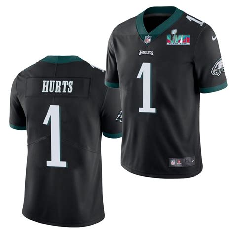 Men & Youth Jalen Hurts Eagles 1 super bowl LVII 57 jersey black