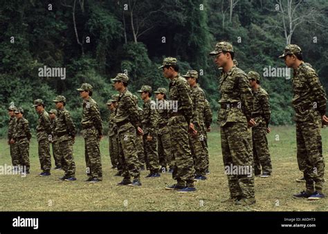 Forest Ranger training excercise Ba Be National Park Vietnam Stock ...