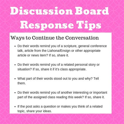 Discussion Board response Tips (Pathway); Fall 2018 - Brigham Young ...