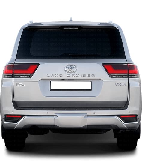 Toyota Land Cruiser 2021-present Dimensions Rear View