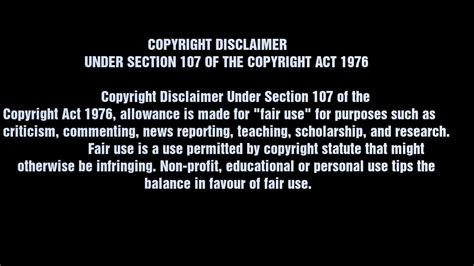 Copyright Disclaimer Under Section 107 of the Copyright Act 1976 - YouTube