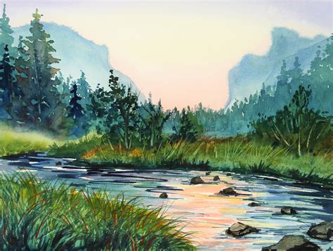 Watercolor Landscape Water