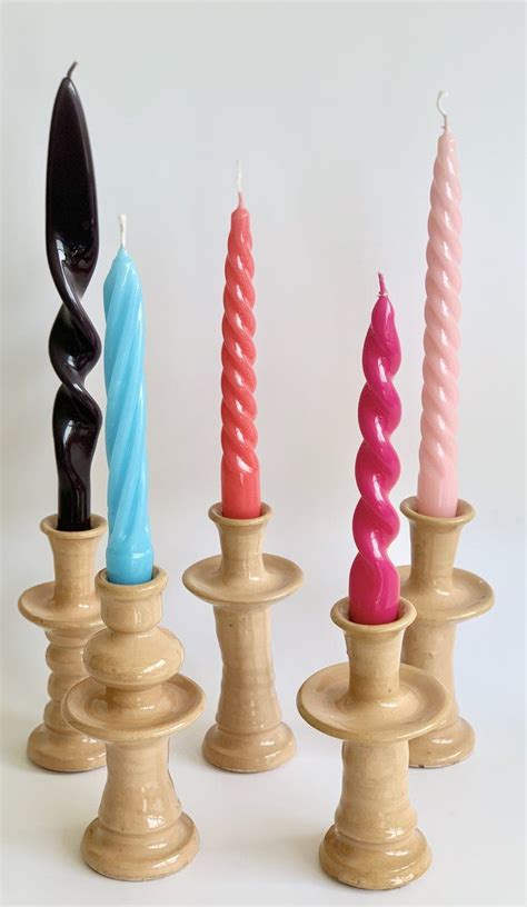 Set of 6 Lacquered Twist Candles in 2020 | Colorful candles, Coloured candles, Long candles