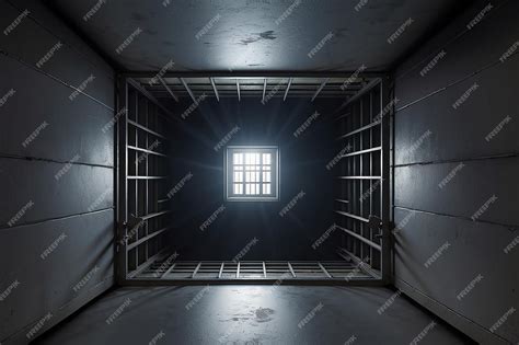 Premium AI Image | Top view of prison cell with light from the window