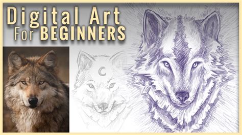 How To Draw A Wolf | Digital Art For Beginners - YouTube