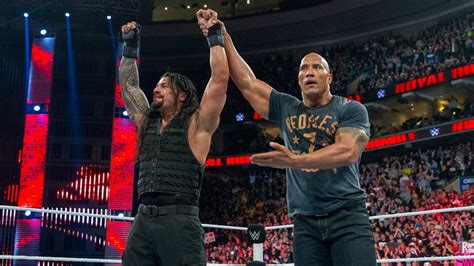 The Rock comes to Roman Reigns' aid: Royal Rumble 2015 - YouTube