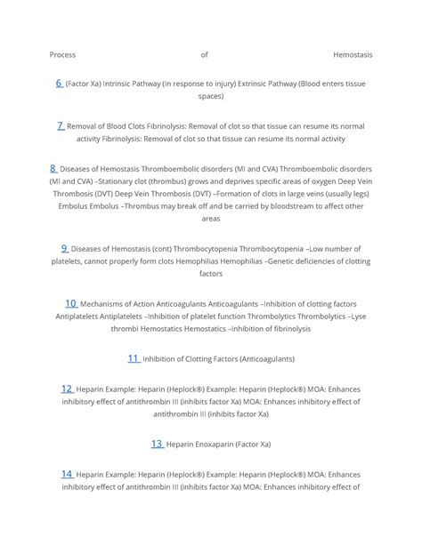 Hemostasis drugs - Process of Hemostasis 6 (Factor Xa) Intrinsic ...