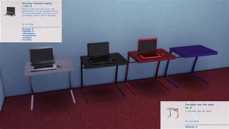 My Sims 4 Blog: Portable kit. Laptop, desk and chair modern. by necrodog