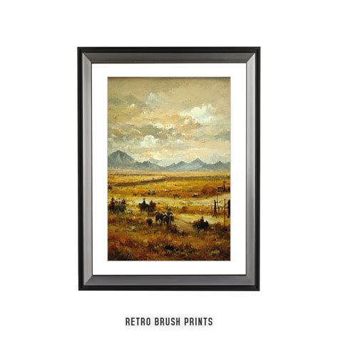 Western Printable Wall Art Landscape Oil Painting in - Etsy