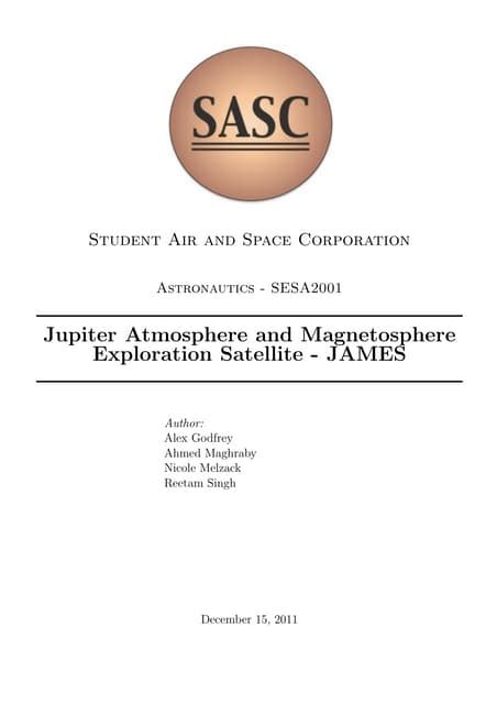 Jupiter atmosphere and magnetosphere exploration satellite | PDF