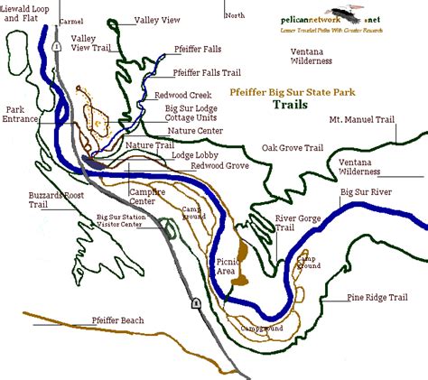 Big Sur Hikes Map - ToursMaps.com