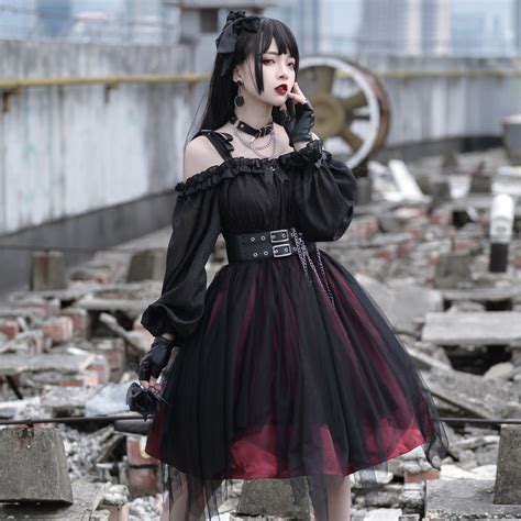 Lady Lolita Gothic Dress Ruffle Mesh Puff Sleeve Steampunk Cosplay Irregular Red | eBay