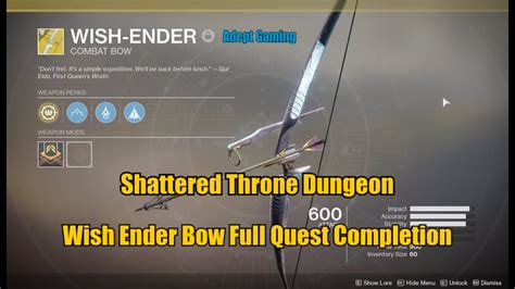 Destiny 2 – Shattered Throne Quest – Wish Ender Exotic Bow Obtained ...