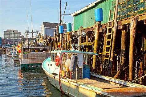 Maine, Portland, Widgery Wharf, Boats Digital Art by Claudia Uripos ...