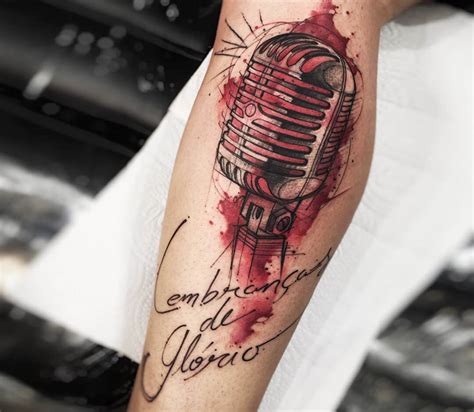 Microphone tattoo by Felipe Rodrigues | Photo 28328