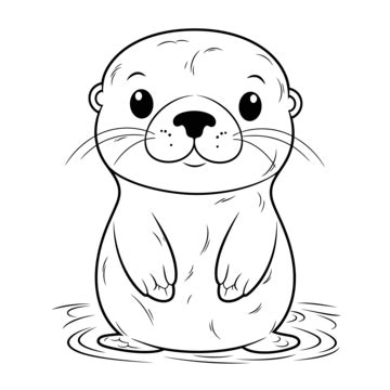 Sea Otter Drawing PNG Transparent Images Free Download | Vector Files ...