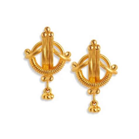 Earring - Tanishq Yellow Gold Stud Earrings Manufacturer from Hosur