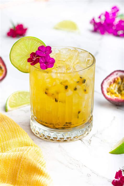 Passionfruit Sparker Mocktail With Lime - The Mindful Mocktail