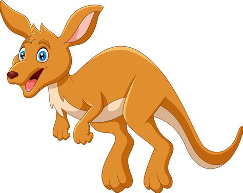 Cartoon funny happy jumping Kangaroo 12805439 Vector Art at Vecteezy