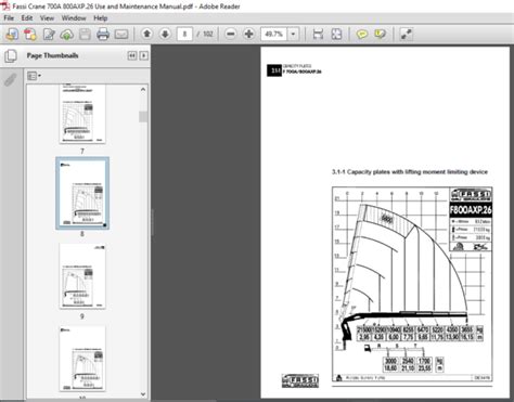 Fassi Crane F 700A 800AXP.26 Use and Maintenance Manual - PDF DOWNLOAD ...