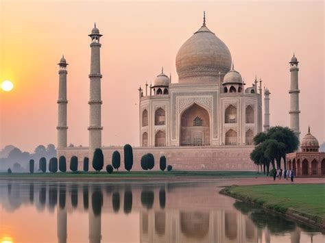 Premium AI Image | Sunrise at Taj Mahal