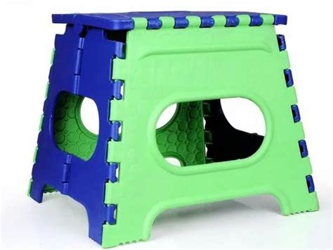 Green-Blue Welldecor Corporate Color Plastic Folding Stools 12 Inches at Rs 150/piece in Rajkot