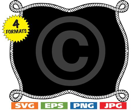 Rope Border/frame-001 Clip Art Image Svg Cutting File PLUS Eps/vector ...