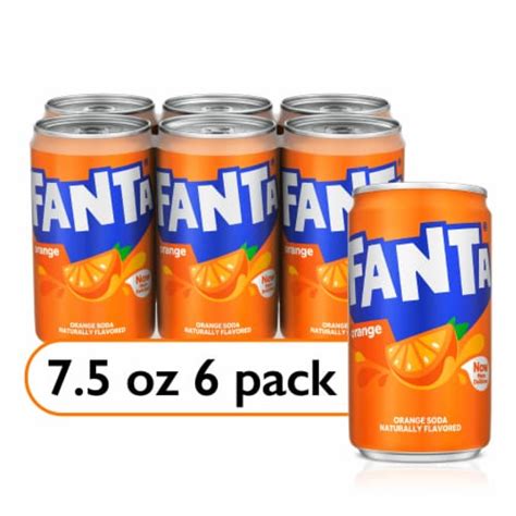 Fanta Orange Soda Pop Fruit Flavored Soft Drink, 6 ct / 7.5 fl oz - Fry ...