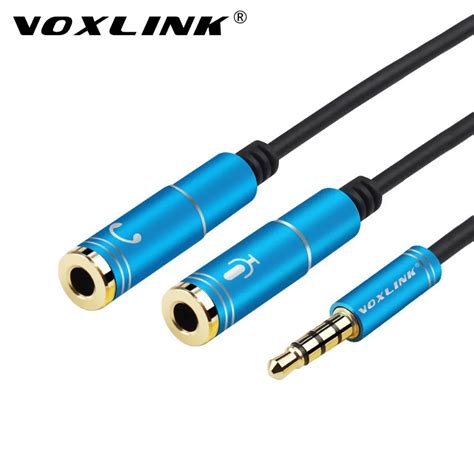 VOXLINK 3.5mm Audio Splitter Cable 3.5mm Male to 2 Port 3.5mm Female with Mic 3.5 Extension Aux ...