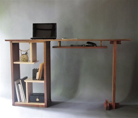 Stand Up Desk in Walnut: Modern Home Office Custom Wood