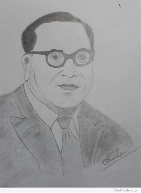 Pencil Sketch Of Dr. B.R.Ambedkar - Desi Painters