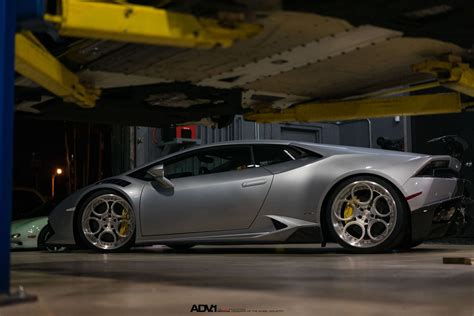 Silver Lamborghini Huracan Sitting Low on Forged ADV1 Rims — CARiD.com Gallery