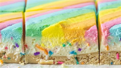 Rainbow Cheesecake Bars! - YouTube