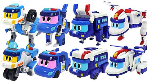 GoGoDino dinosaur explorers Veli, Ketty, Heli, Dani! Transform into police car! | DuDuPopTOY ...