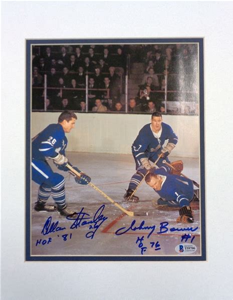 Lot Detail - Johnny Bower & Allan Stanley Autographed Matted Photo