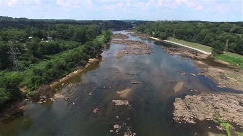 Aerial Whitewater Launch Point & Bibb Mill & Dam - Columbus, Georgia - YouTube