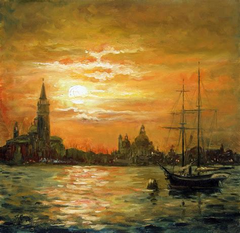 Venice sunset - San Giorgio Painting by Irek Szelag - Fine Art America