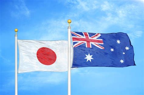 National Flags Of Australia And Japan Stock Image - Image of state ...